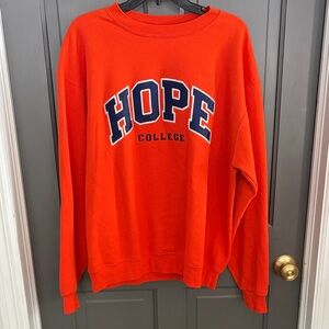 Hope College Champion Orange Crew Neck Sweater